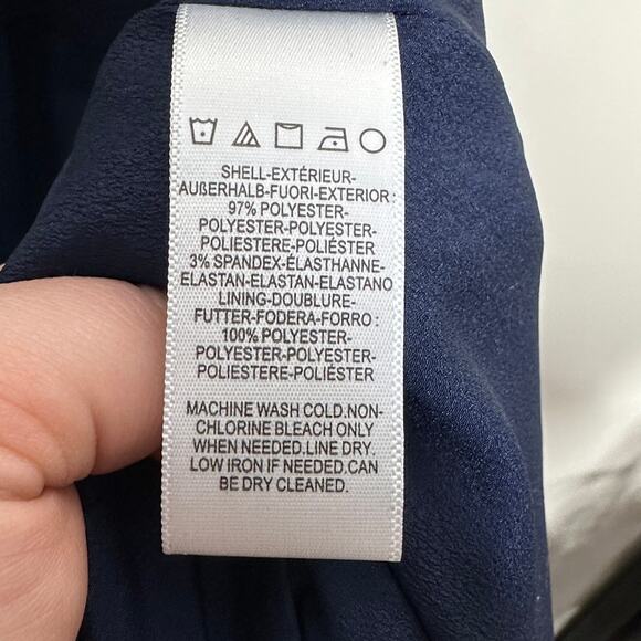 DRESS THE POPULATION Sandra Mermaid Gown Midnight Navy Blue {C52} - Picture 10 of 11